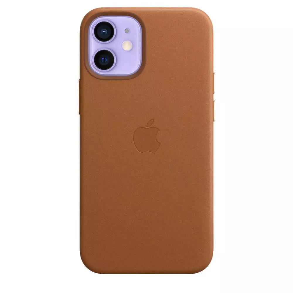 Genuine Official Apple iPhone 12 Mini Leather MagSafe Case Saddle Brown