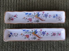 (2) Vintage Hammersley Bone China Bird of Paradise Mint Trays