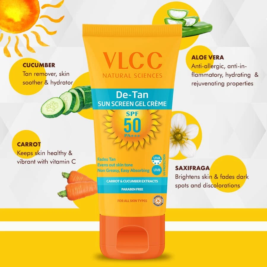 Crema en gel protector solar VLCC De Tan FPS 50 PA+++ se desvanece bronceado y mejora el brillo 125 g Foto 3 de 3