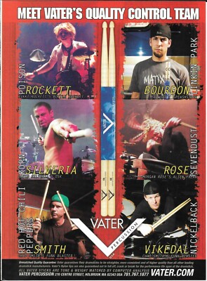 Vater Percussion - Rockett / Bourdon / Silveria / Smith / Rose  - 2005 Print Ad