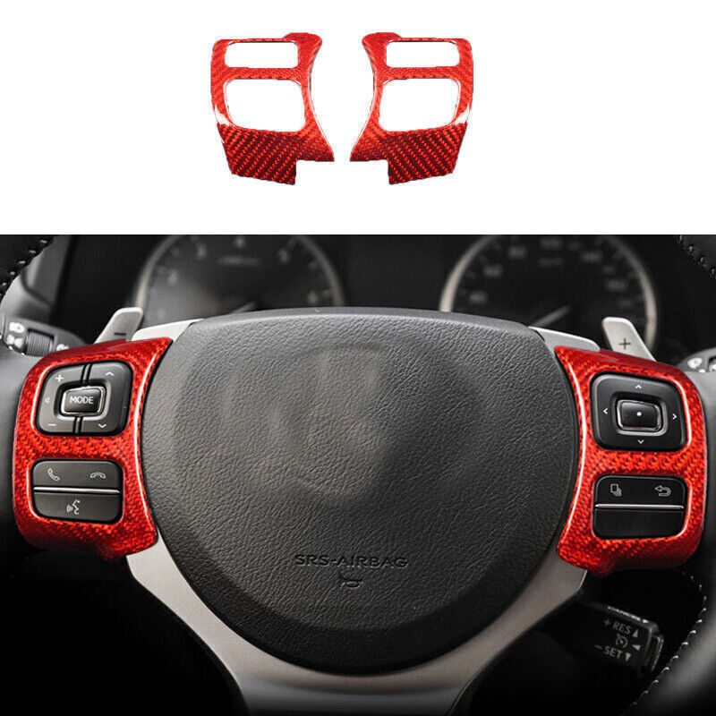 For Lexus NX IS RC Red Real Carbon Fiber Steering Wheel Button