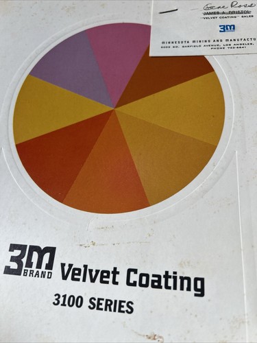 Rare! 1966 Industrial Design Brochure Color Swatch 3M Velvet Coating 3100 - Imagen 15 de 15