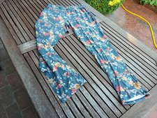 TCM essentials Blumen Leggings Hose Jogginghose Joggpants blau bunt S 36/38