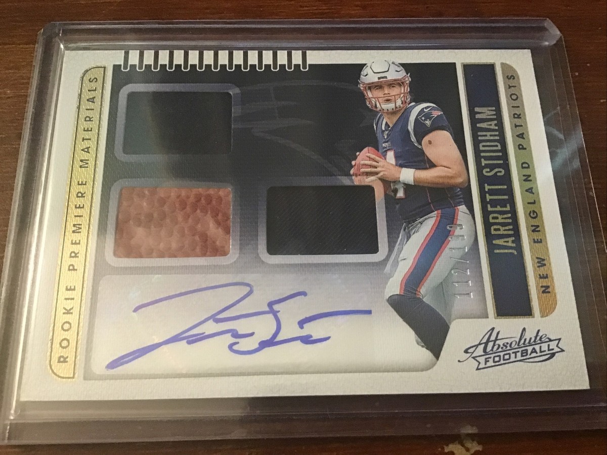 Jarrett Stidham 2019 Panini Absolute Ball Jersey Relic Auto 112/199  Patriots