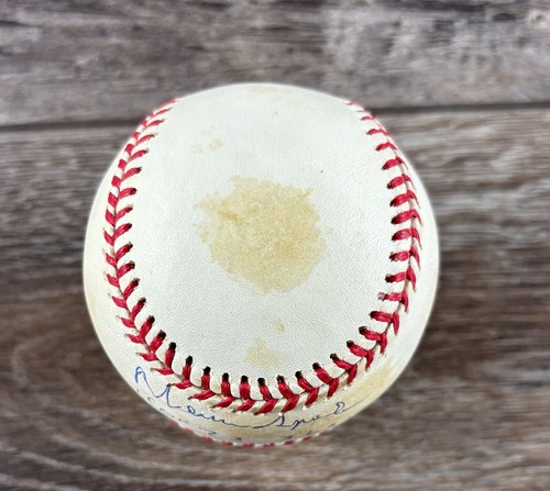 Warren Spahn Signed Official Rawlings NL Baseball Autograph HOF 73 363 W PSA - Picture 2 of 7