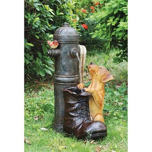 Fire-Hydrant-Pooch-Design-Toscano-24-034-Hand-Finished-LED-Sculptural-Fountain