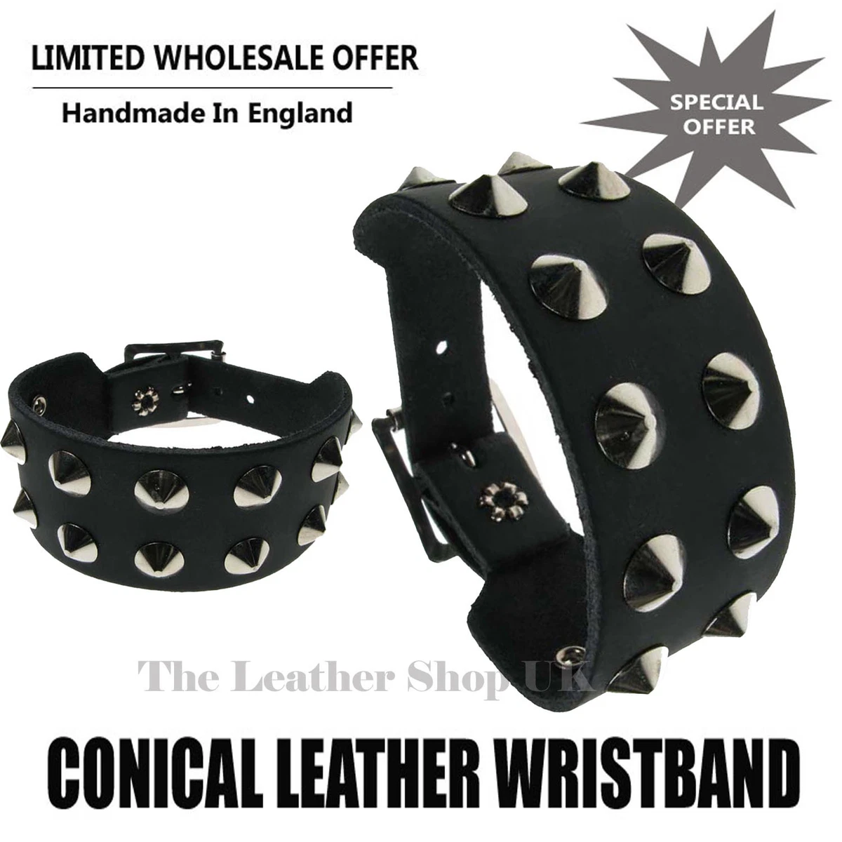Studded hotsell leather wristbands