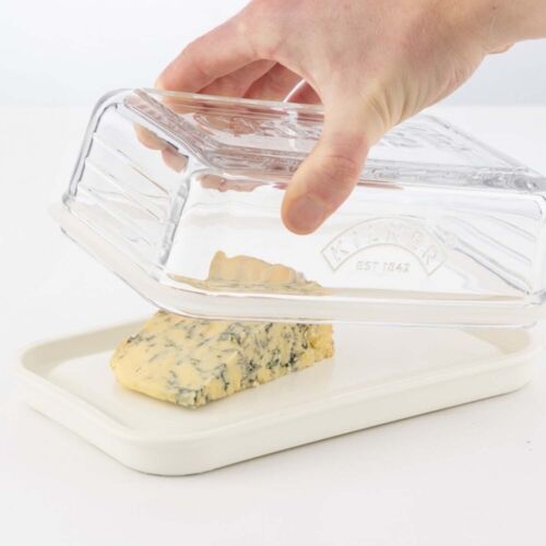 Cheese Storage Tray Glass Lid Removable Seal Cheese Store Holder Tray Kilner - Picture 3 of 3