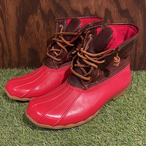 Sperry Top-Sider Women's Saltwater Duck Boots Leather Rubber Red US Size 7.5 - Picture 7 of 10