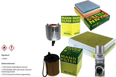 MANN-FILTER Inspektionspaket Presto Klima-Reiniger für Citroën C5 III Break 1.6