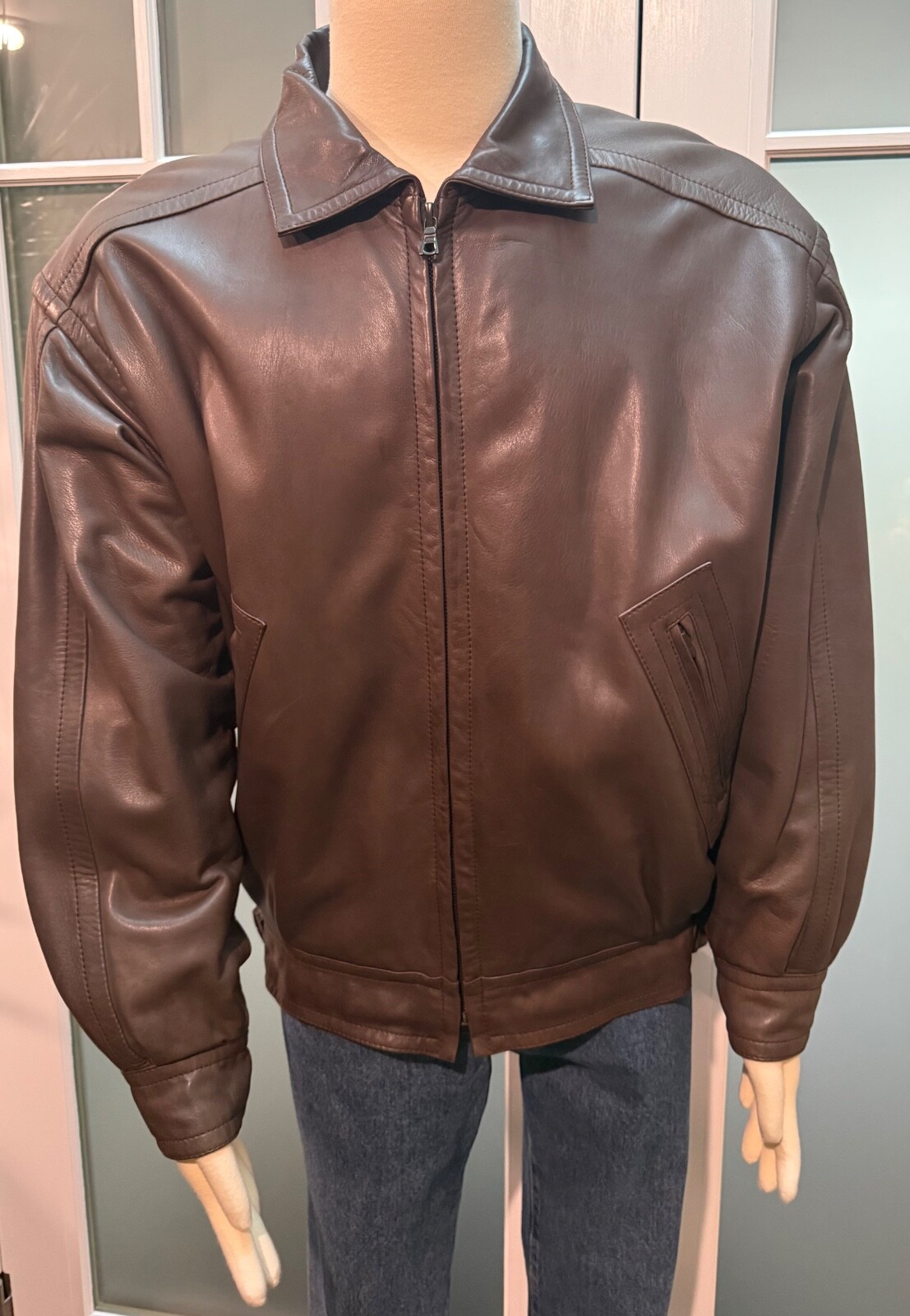 Giacca Saint Laurent vintage uomo pelle di agnello adatta taglia 44