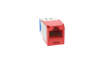 Panduit CJ6X88TGRD Snap in, Mini-Com, TX6A 10Gig UTP, Cat 6, Red Qty (24)