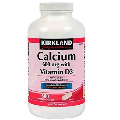 Kirkland Signature Calcium 600mg mit Vitamin D3 600 für starke Knochen & Zähne