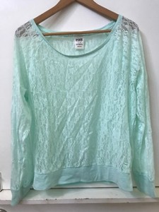 mint green lace top