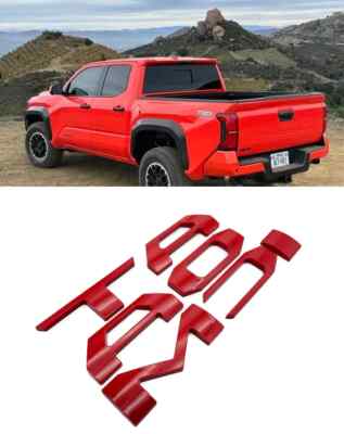 Tailgate Insert Letters Badge For 24-26 Tacoma Red Rear Trunk Emblems