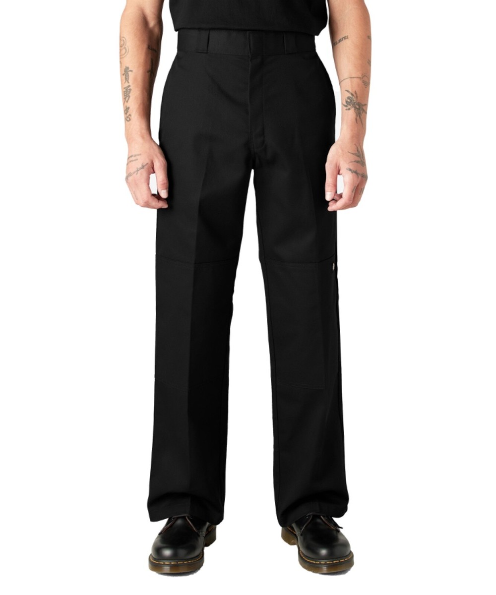 Dickies Men's Loose Fit Double Knee Work Pants in Black D85283BLK