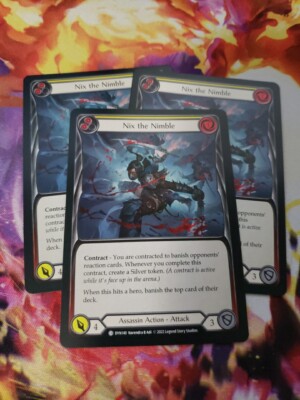 3x Nix the Nimble Yellow Non Foil Playset Dynasty Flesh and Blood FAB