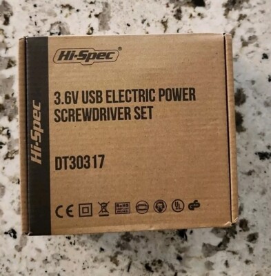 Hi-Spec 27Pc 3.6V Small Power Electric Screwdriver Set Cordless *Sealed*