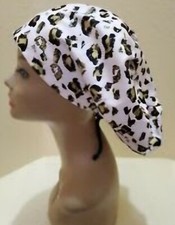 Animal Print Metallic Euro/Chef Surgical Scrub Hat/Cap Handmade