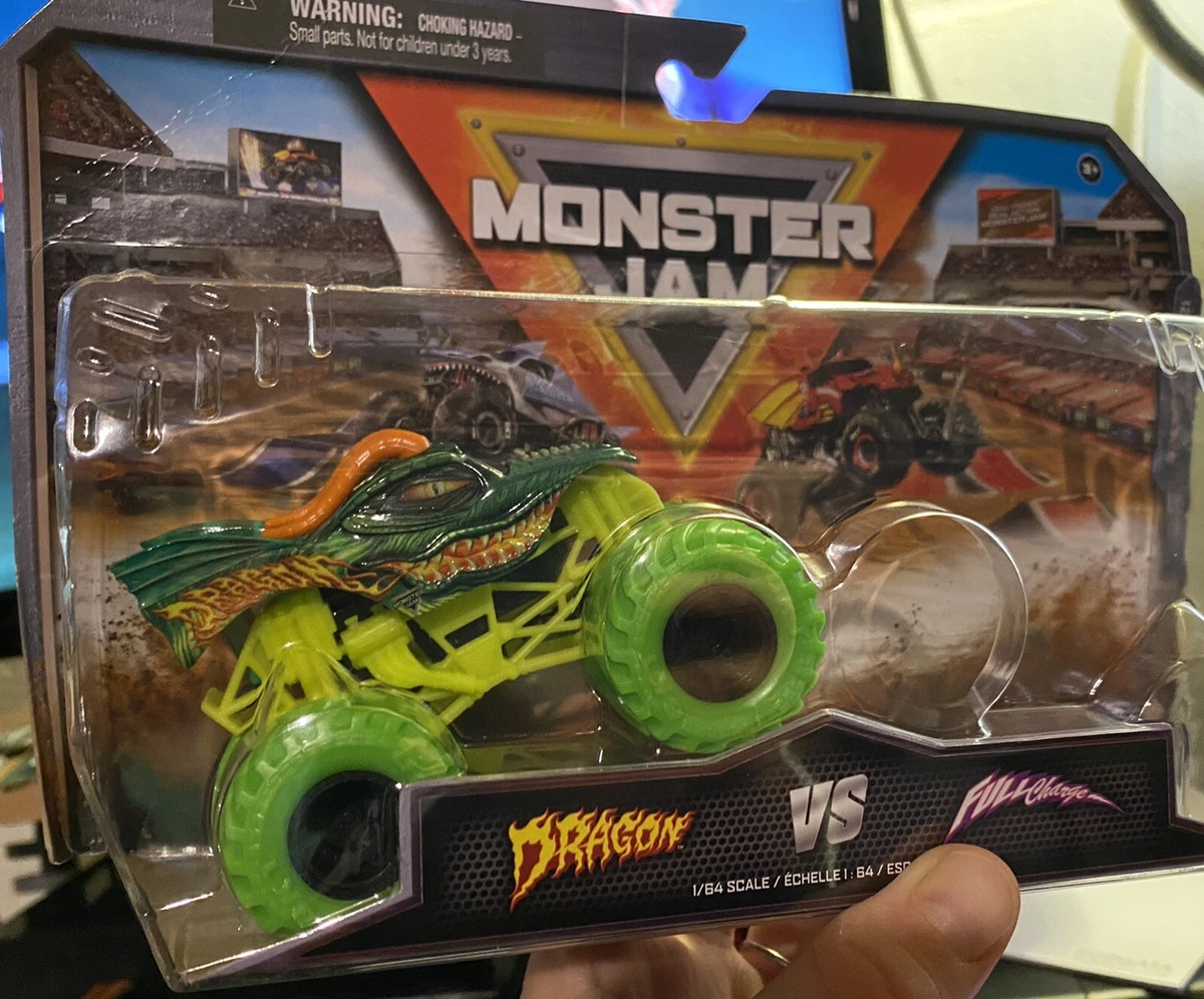 Monster Jam, Dragon Vs. Full Charge 1:64 Scale Die-Cast Monster Trucks