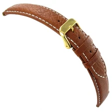 24mm deBeer EB2 Genuine Sports Leather Padded Havana Replacement Watch Band Long