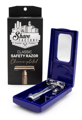 Double Edge Shaving Safety Razor with Travel Case & FREE Blade
