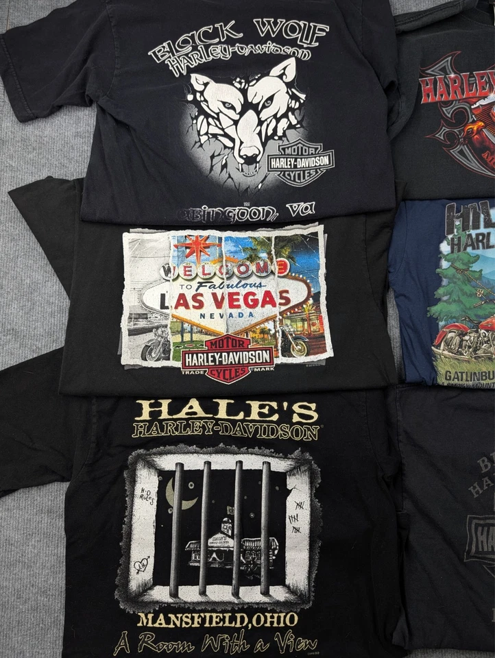 Lote de camisas Harley Davidson para hombre medianas 6 tops Y2K doble cara motociclista grunge años 90 Foto 4 de 4
