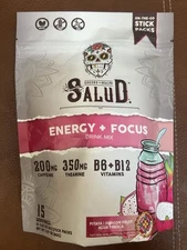 Salud Energy Focus Drink Mix, Pitaya / Dragon Fruit, 15 Servings ！