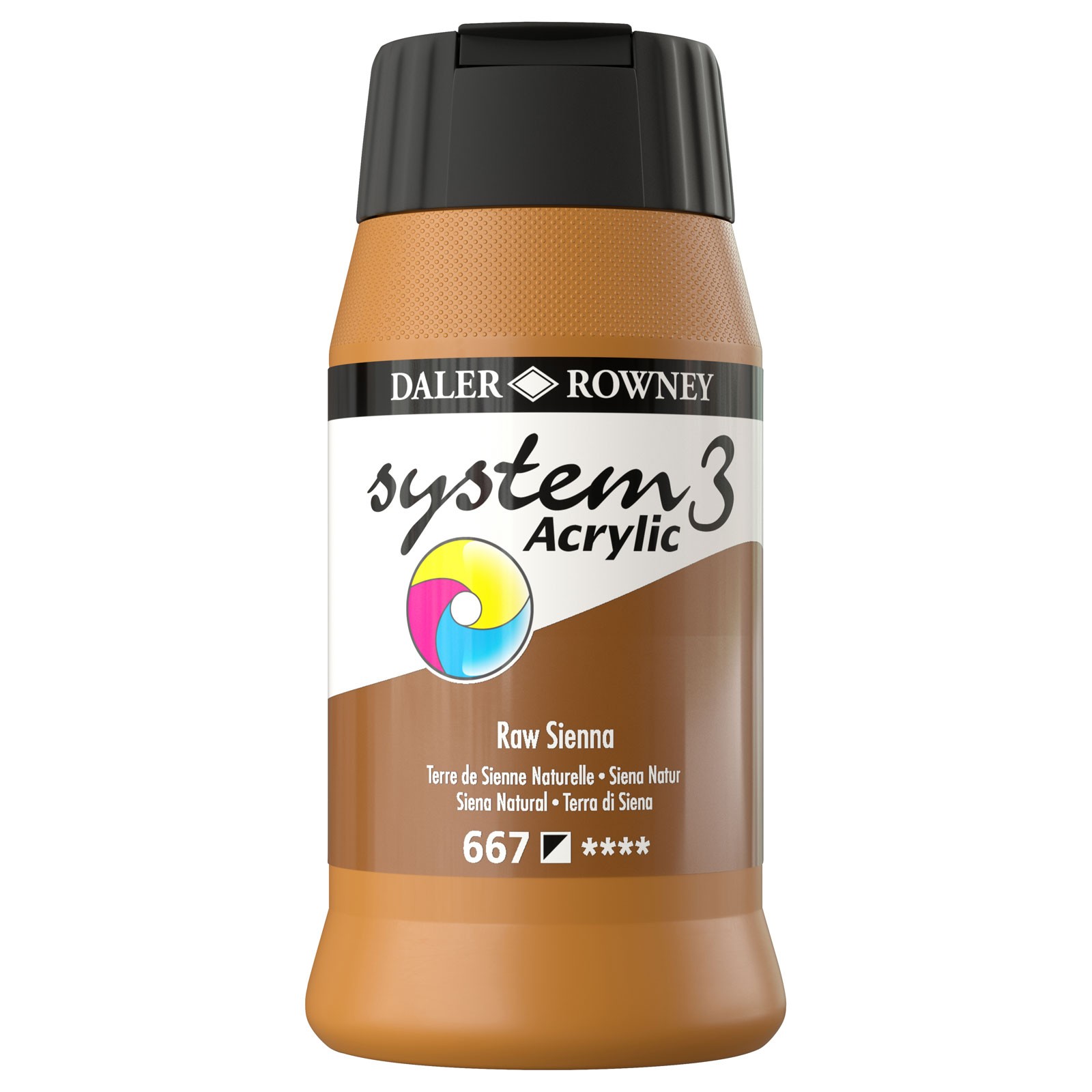 Daler Rowney System 3 Acrylic Paint Raw Sienna (500ml)