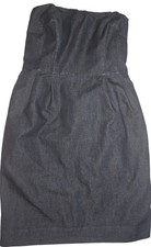 Express Women's Black Midi Dress Size 8 Sleeveless Fit Flare Knee Length