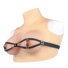Women AajustableChest Nipple Clamp Breast Bondage Belt BDSM Wearable Bra Leather