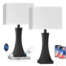 Set of 2 Touch Control Table Lamps 21.6" 3-Way Dimmable Bedside Nightstand La...