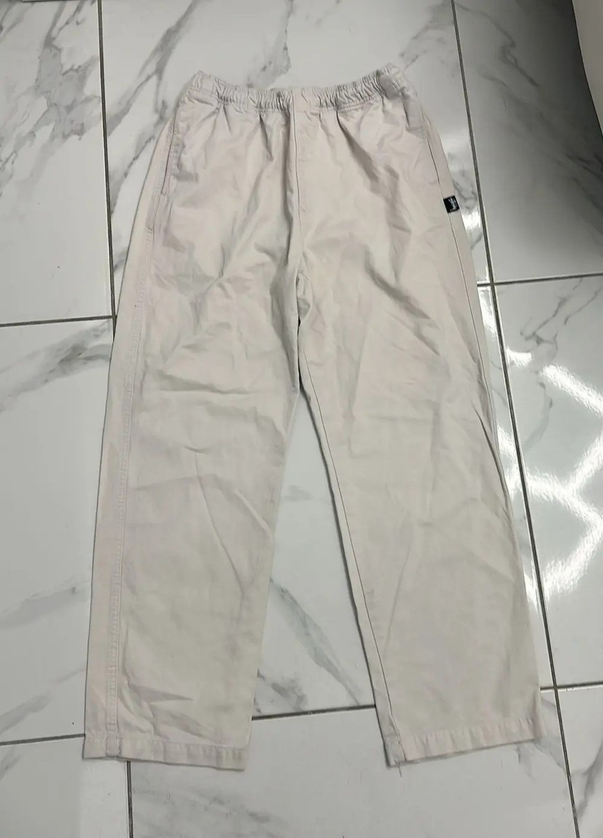 Stussy Beach Pant Brushed Cotton White Size XLarge | eBay