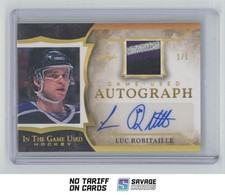 2020-21 Leaf In The Game Used Auto Gold Patch Luc Robitaille 1/1 #GUA-LR1 Los