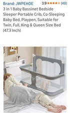 3 in 1 Baby Bassinet Bedside Sleeper Portable Crib, Co-Sleeping Baby Bed,...