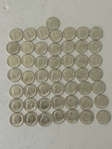 1964 10C Roosevelt Dimes- Lot Of 50 Uncirculated