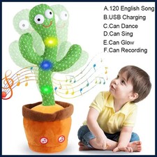 Dancing Talking Cactus Toy Singing Mimicking Recording Plush Kids Toy