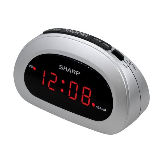 Digital Sharp Alarm Clock, Cosmic Silver, Easy to Set Contro