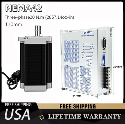 3PH NEMA42 Stepper AC 110-220V 1.2° 110mm Step Motor 2857oz-in For printers US