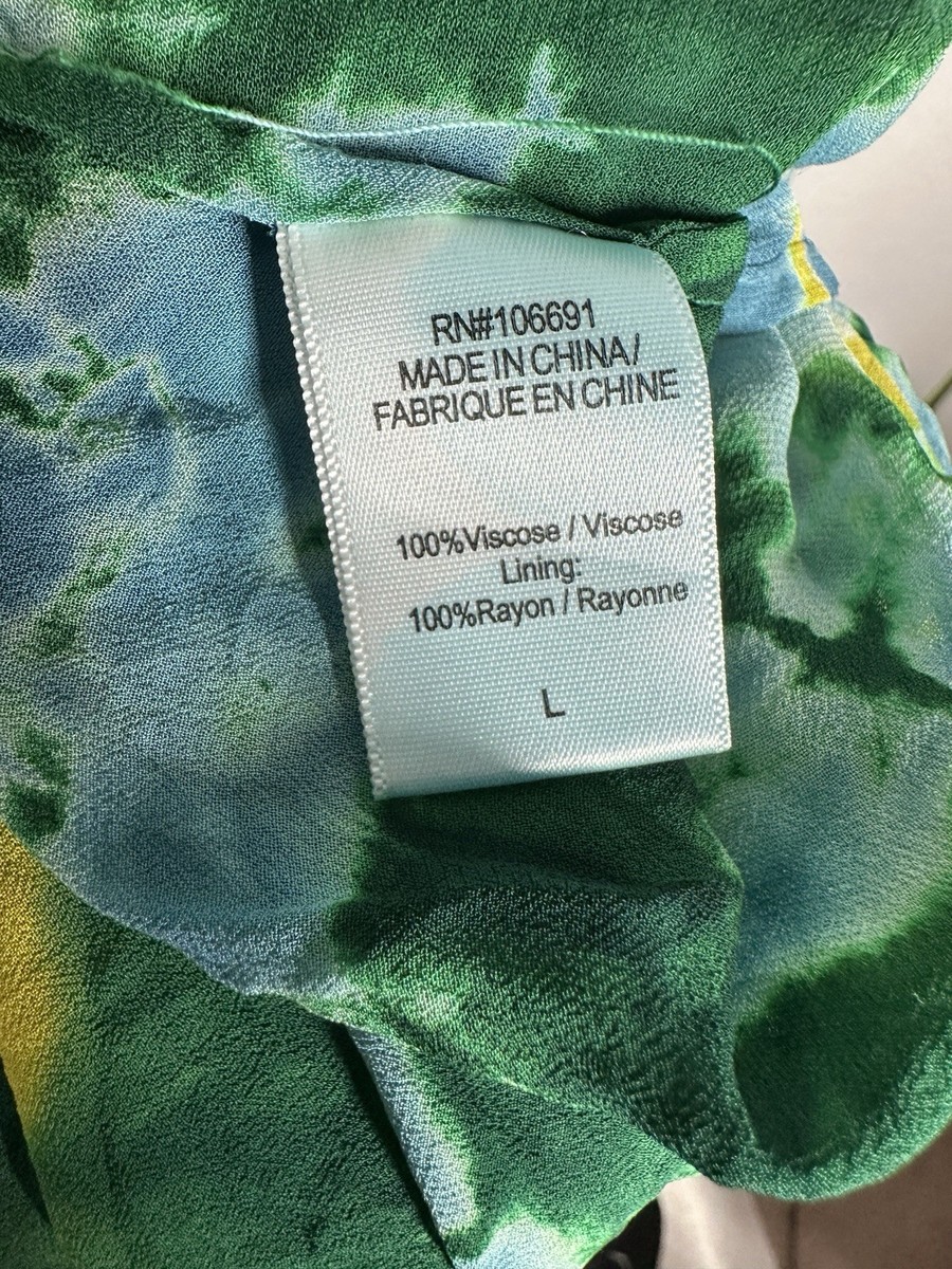 Young Fabulous & Broke Elie Trapeze Green Viscose Tie Dye Halter