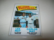 1977 TOPPS LEE MAY MAY BROTHERS AUTOGRAPH SIGNED AUTO #633 BALTIMORE ORIOLES