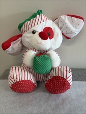 Vintage 1991 Fisher Price Christmas Puffalump Puppy Dog Present Stuffed Plush
