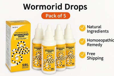 SBL Wormorid Drops 30ml x 5 | Deworming, Stomach Worms Relief | Free Ship USA
