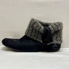 Airwalk Ankle Boots Women's US 7 Black Faux Suede Moccasin Pull-On Skate Booties