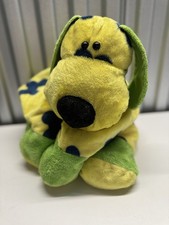 Vintage Animal Alley Puppy Dog Plush Yellow Green Blue Paw Print Toys R Us HTF
