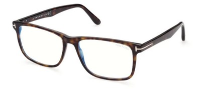 Tom Ford Brille TF5752B 052 Havana Frame Blue Control Lens Glasses 55-16-145