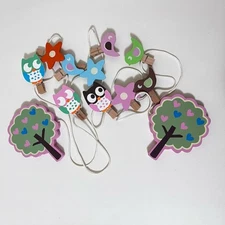 Target Circo Clothespin Art Display Trees Birds Owls Wall Hanging Love 'N Nature
