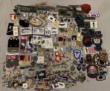 Vintage Lot Of Military Medals Pins Badges Patches Insignia Army Navy Marine