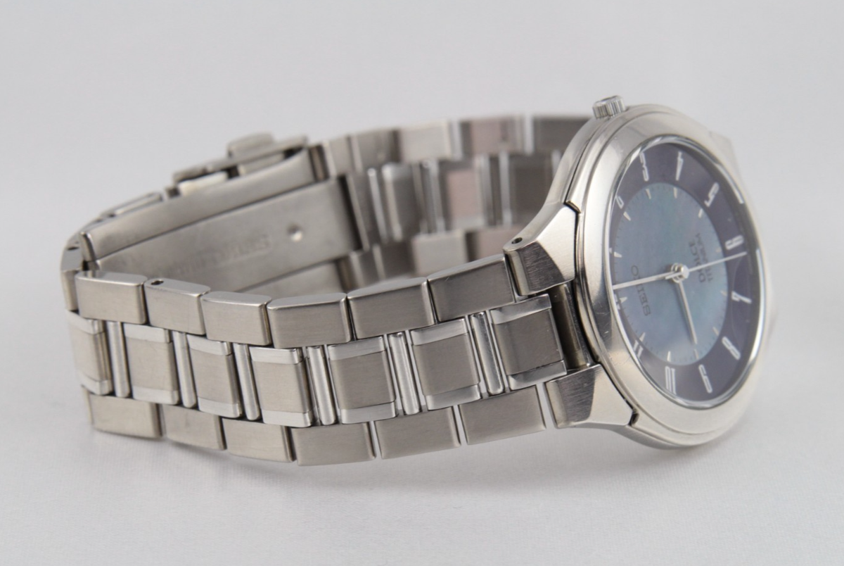 SEIKO Dolce Titanium Men's Quartz Watch 8J41-6180 Blue Shell Dial