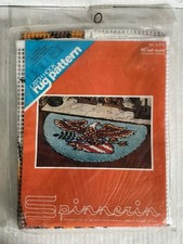 Spinnerin Latch Hook Rug Pattern Kit American Dream 40" Half Round Eagle NEW NOS